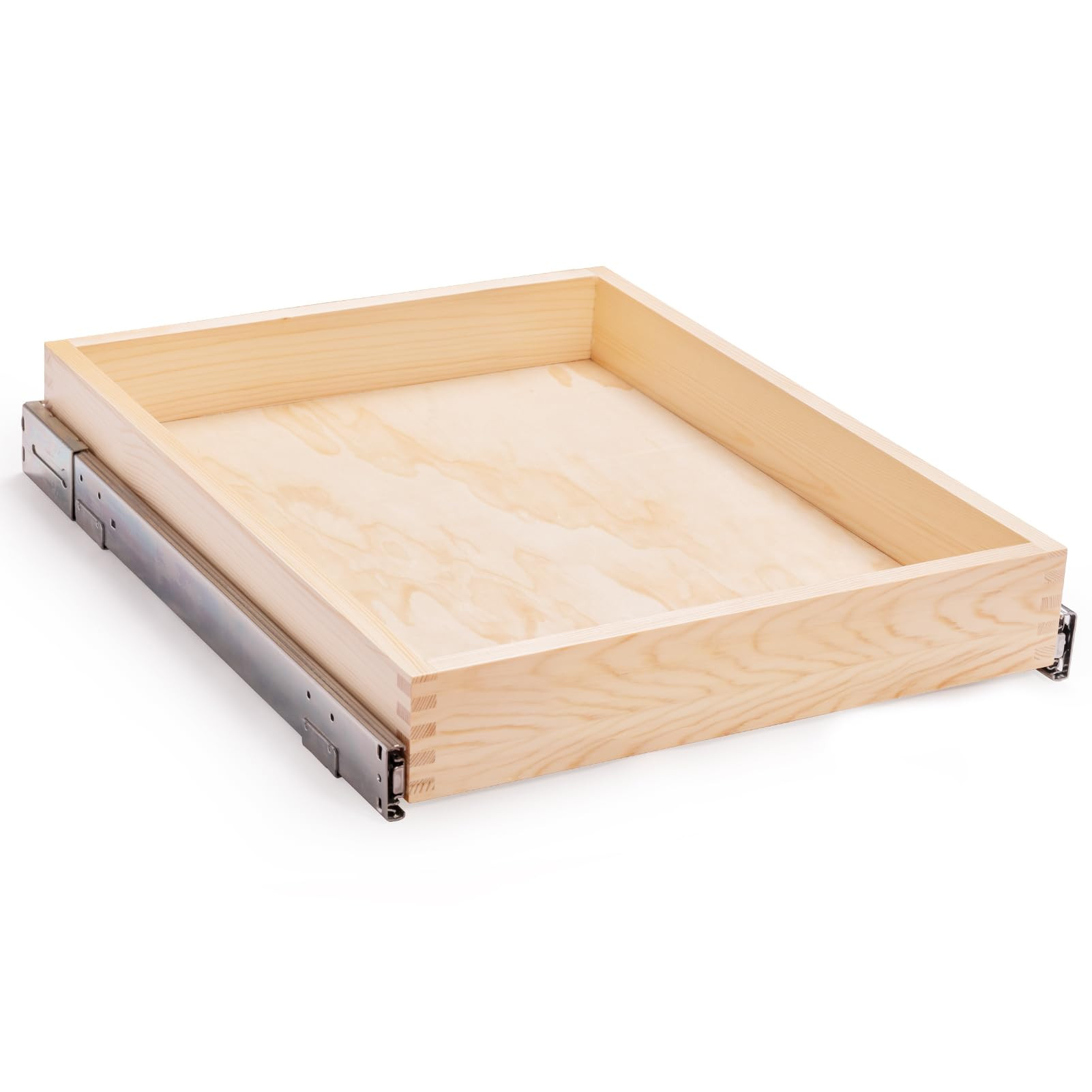 26''W x 21''D x 3''H Pull Out Cabinet Drawer Soft Close Slide Out Wood Organizer for Kitchen, Finished, Bottom and Side Assembly (Wood Drawer Part Width is 25inch) | Amazon (US)