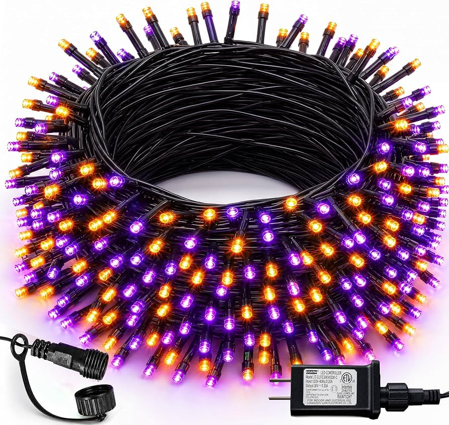 DAZZLE BRIGHT Halloween 300 LED String Lights, 100FT String Lights with 8 Lighting Modes, Hallowe... | Amazon (US)