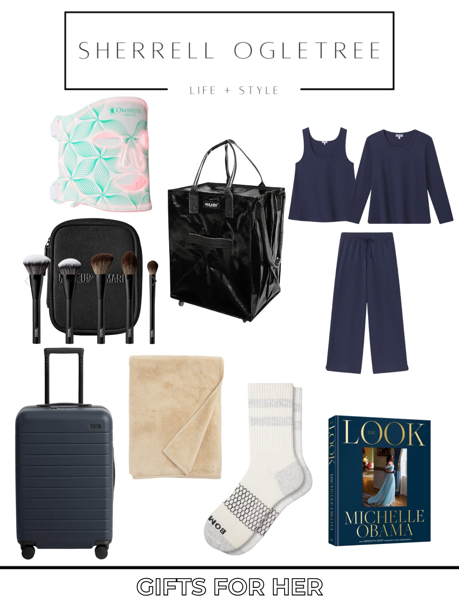 A few gift ideas for her.

gift guide, red light mask, luggage, makeup brushes, pajamas, coffee table book, hulken bag, socks, blanket 

 #LTKCyberWeek #LTKGiftGuide #LTKHoliday