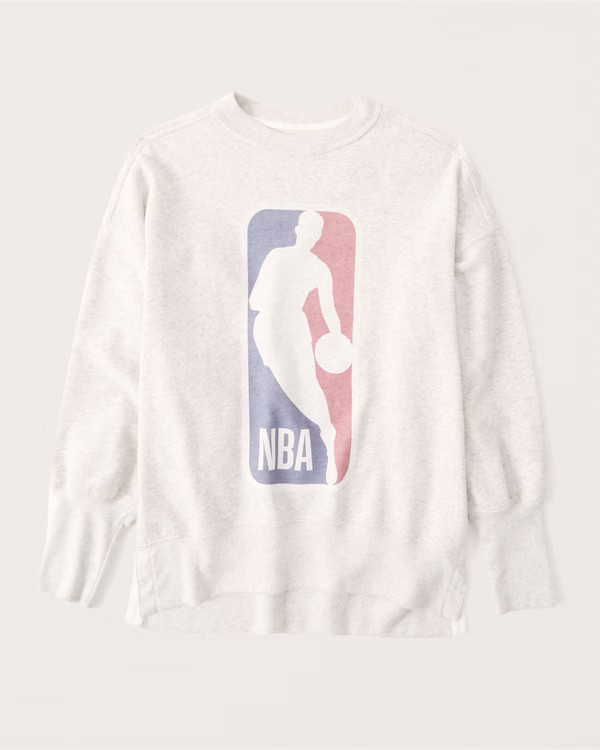 Women's Boyfriend Crew NBA Graphic Sweatshirt | Women's Clearance | Abercrombie.com | Abercrombie & Fitch (US)