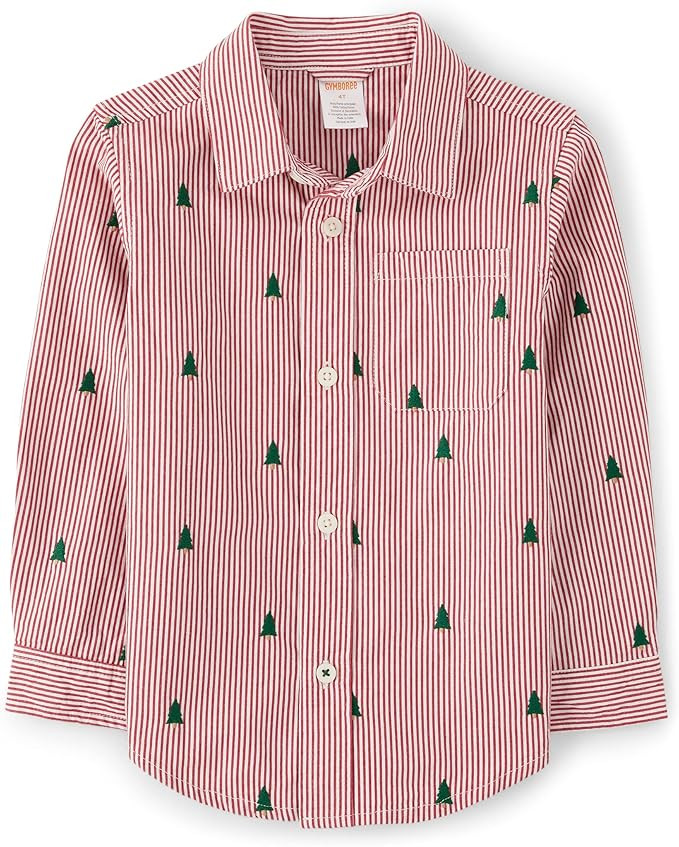 Gymboree Boys' and Toddler Long Sleeve Button Up Dress Shirts | Amazon (US)