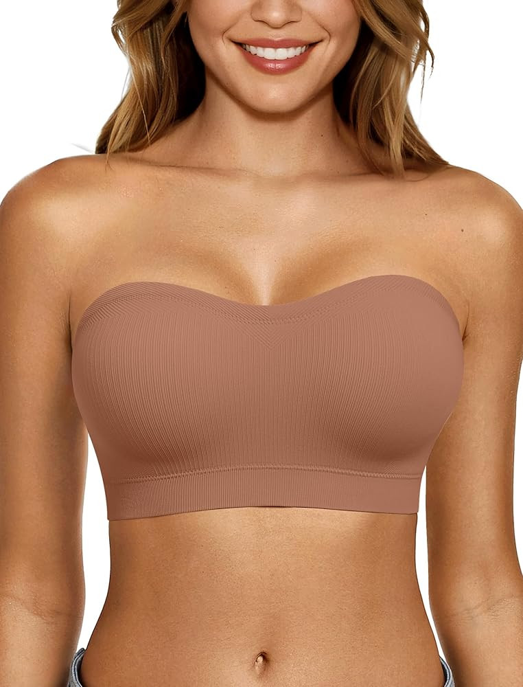 LetsJoli Push Up Strapless Bras for Women Supportive Bandeau Bra Non Slip Wireless No Underwire P... | Amazon (US)