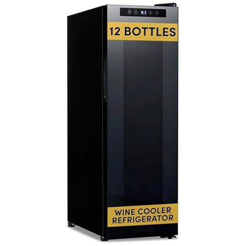 NewAir 10" Wine Fridge for 12 Bottles | Freestanding Wine Cooler Refrigerator with Glass Door | Compact Countertop Storage with Precision Cooling & Quiet Operation | Black | Amazon (US)