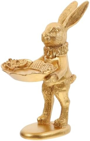 Vintage Bunny Figurine for Easter Decor - Retro Standing Rabbit Statue for Home Desktop, Aestheti... | Amazon (US)