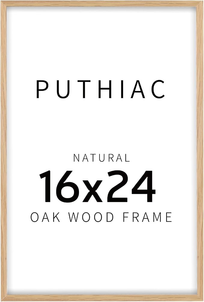 puthiac 16x24 Solid Oak Wood Picture Frame, 16 x 24 Poster Frames for Wall, Vertical or Horizonta... | Amazon (US)