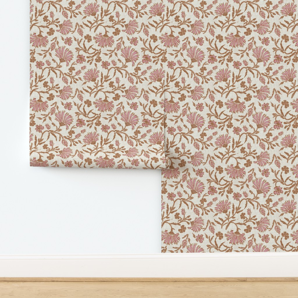 Wallpaper in KALAMI FLORAL MAUVE | Spoonflower