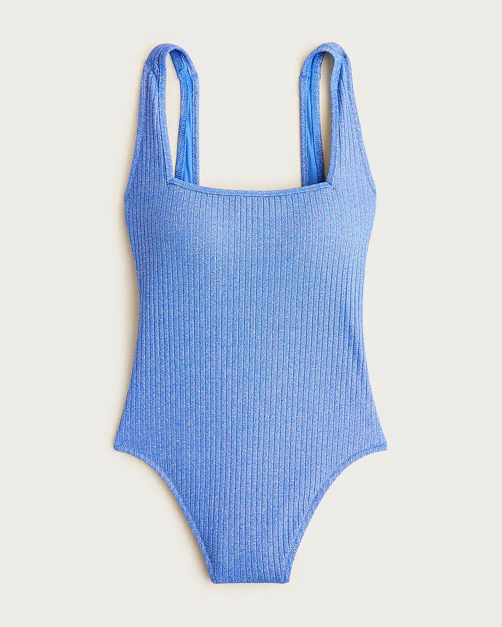 Sparkle rib squareneck one-piece swimsuit | J. Crew US