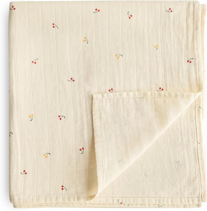 Muslin Baby Swaddle Blanket | 100% Organic Cotton (Cherries) | Amazon (US)