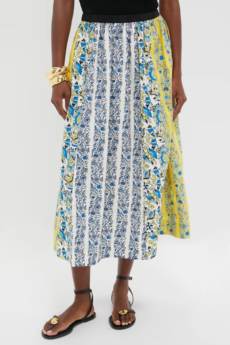 Goldenrod Chintz Stripe Gibbons Skirt | Tuckernuck (US)