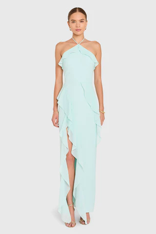 Amanda Uprichard Alessandra Maxi Dress in Celadon - Size M | Amanda Uprichard