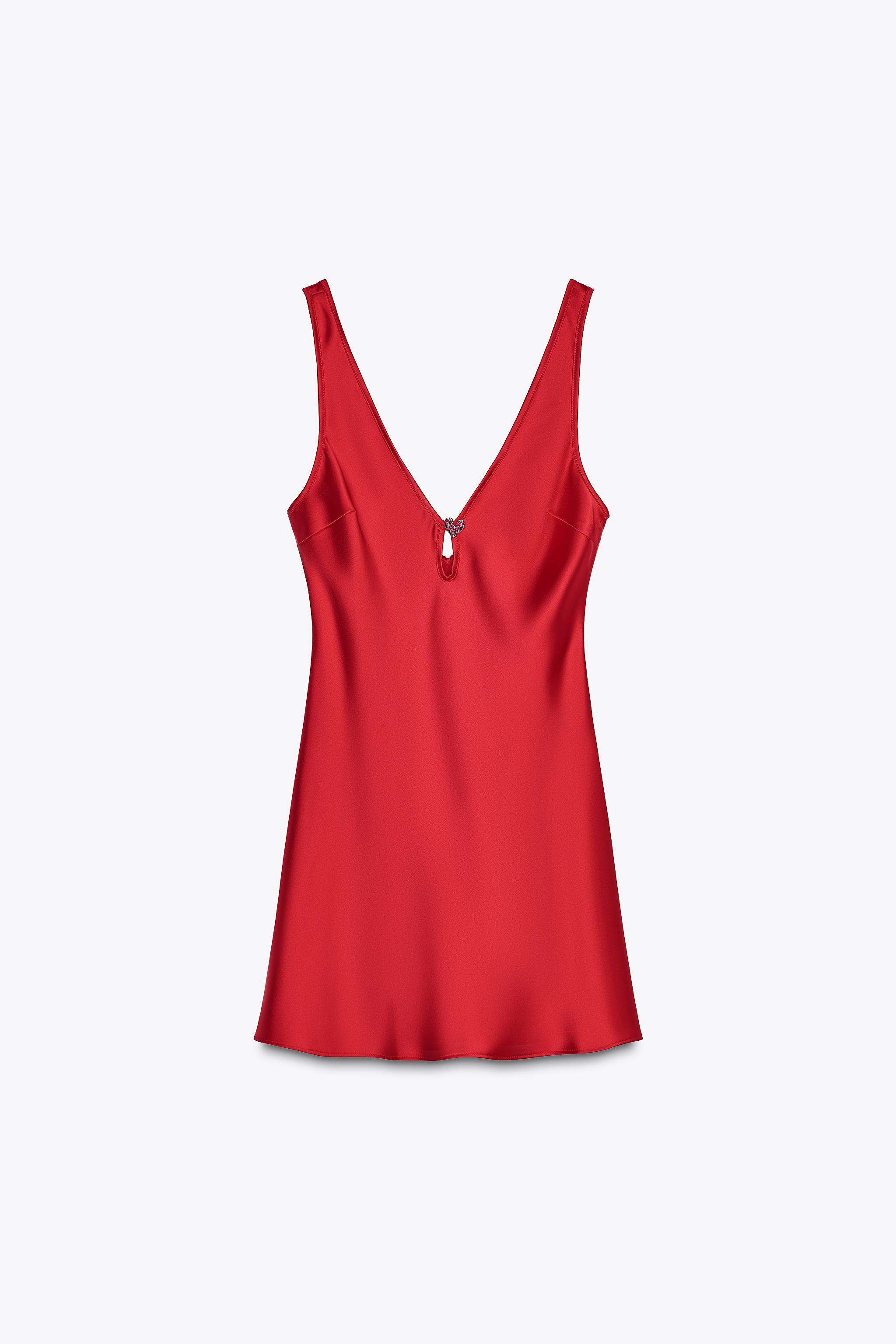 SATIN HEART DRESS | Zara US