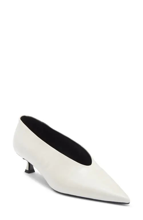 Tony Bianco Cherry Pointed Toe Kitten Heel Pump in Dove Crinkle at Nordstrom, Size 8.5 | Nordstrom