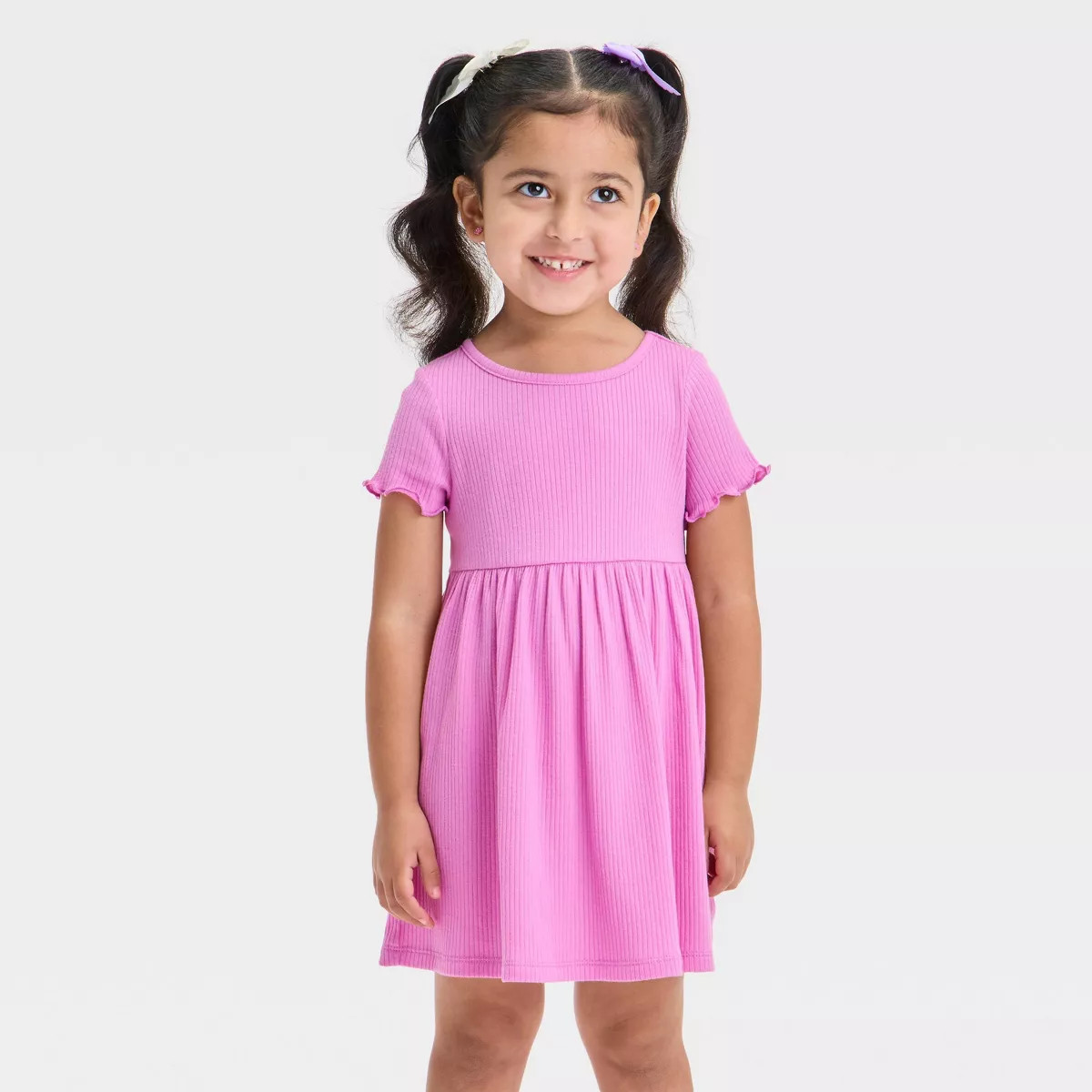 Toddler Girls' Short Sleeve Ribbed Dress - Cat & Jack™ | Target