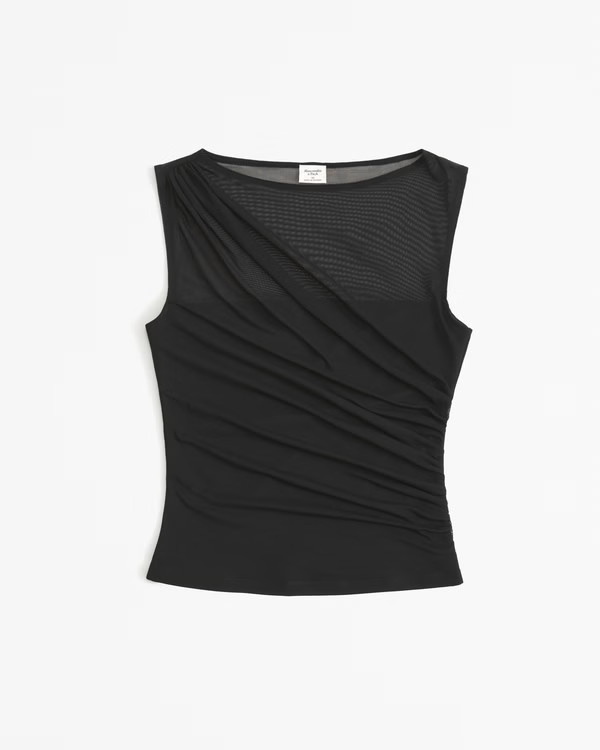 Women's Mesh Draped Slash Top | Women's Tops | Abercrombie.com | Abercrombie & Fitch (US)