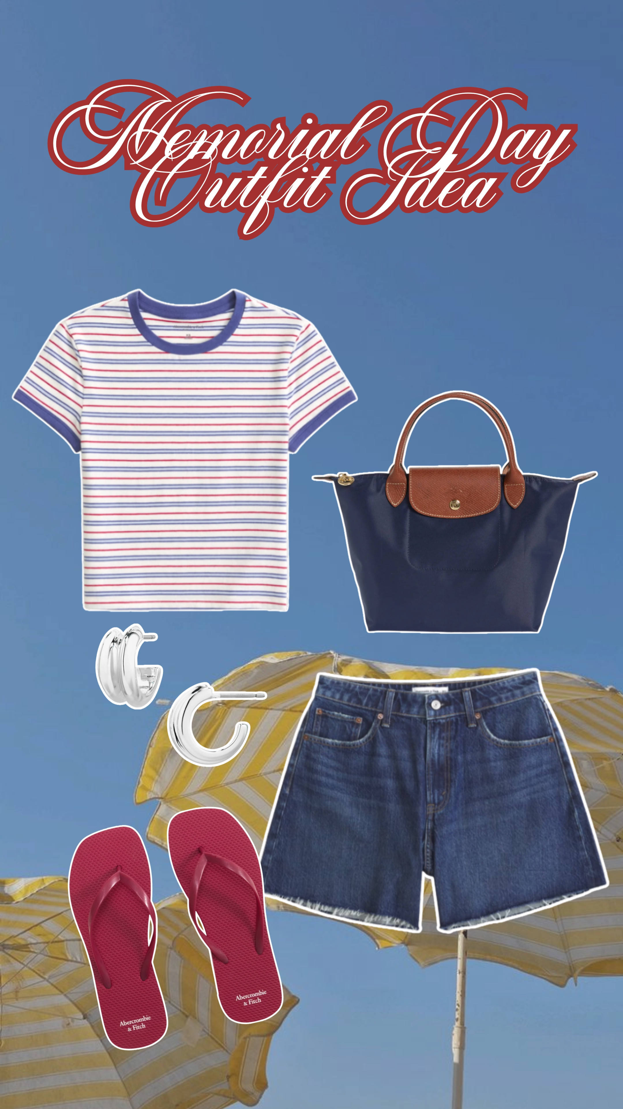 Memorial Day outfit idea with the cutest red, white and blue striped tee

red white and blue outfits, casual summer outfits, denim shorts outfits 

 #LTKootd