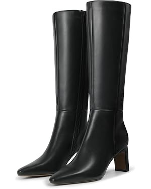 DREAM PAIRS Knee High Boots Women Chunky Block Heel Square Toe Side Zipper Tall Boots for Women | Amazon (US)