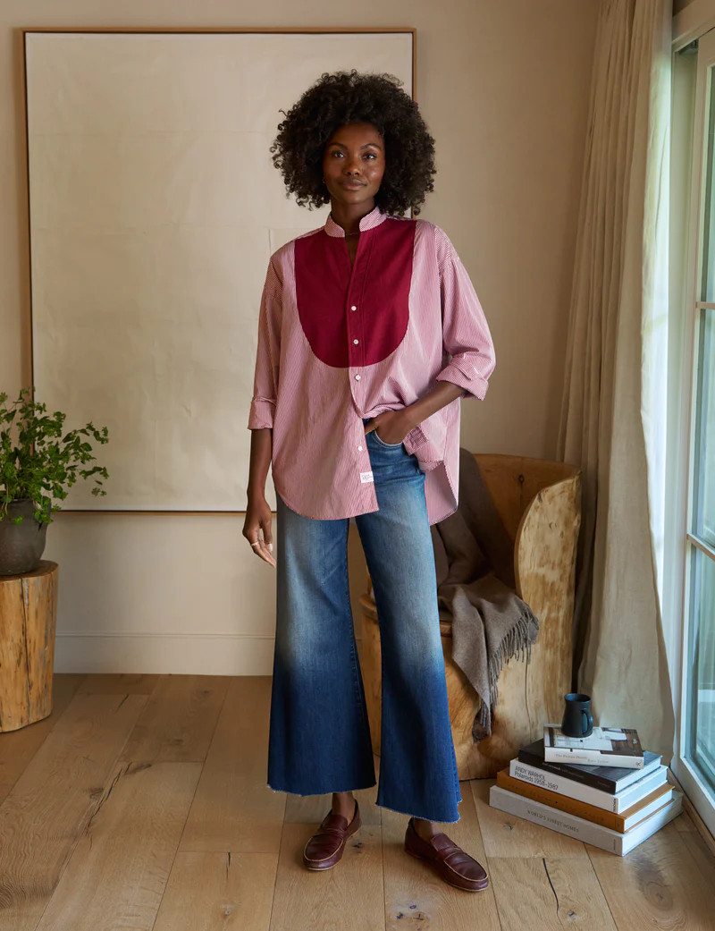 VICTORIA Red Stripe with Red Bib, Superluxe | Frank & Eileen