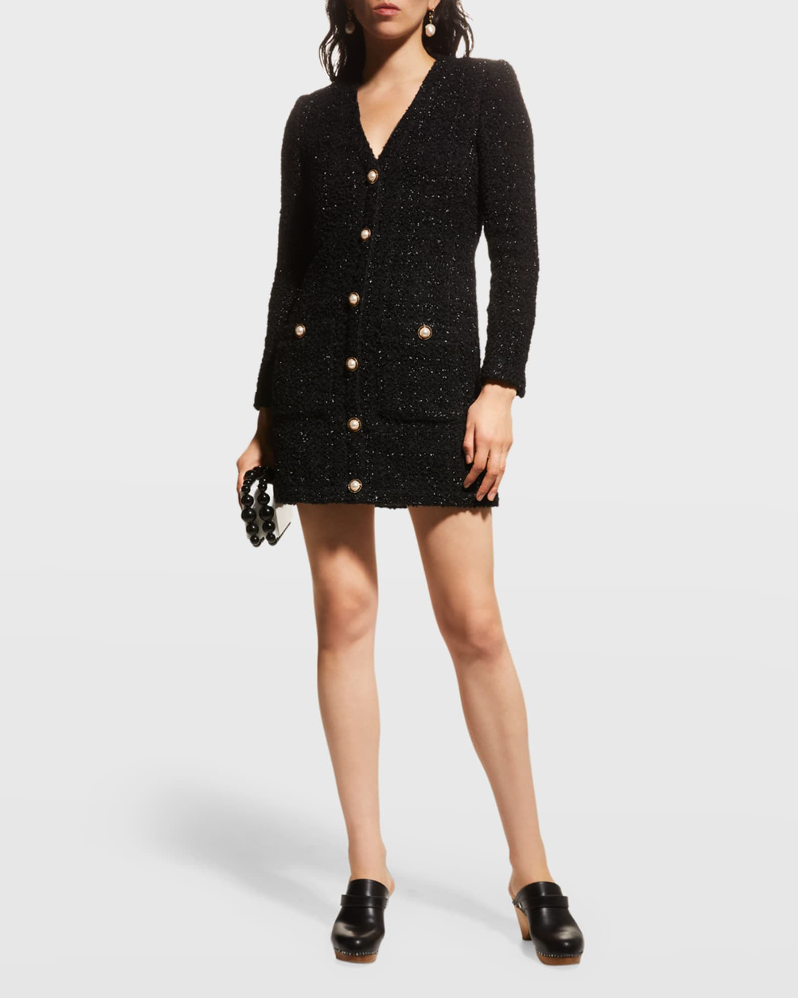 Veronica Beard Kenai Sparkly Button-Front Blazer Dress | Neiman Marcus