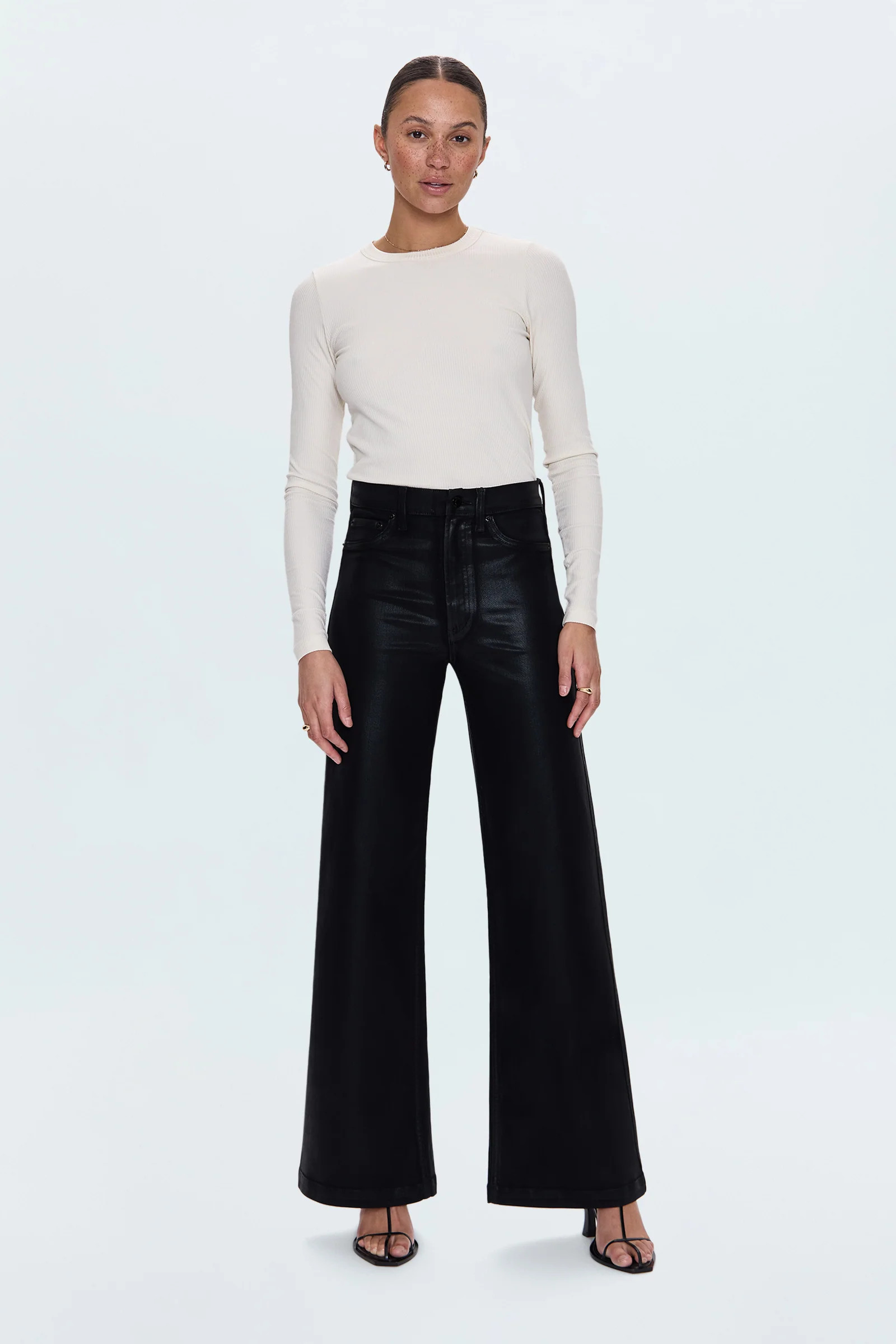 Lana High Rise Ultra Wide Jean - Coated Noir | Pistola Denim