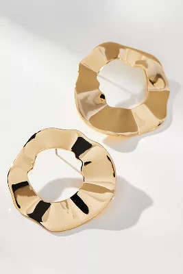 Wavy Open Circle Post Earrings | Anthropologie (US)