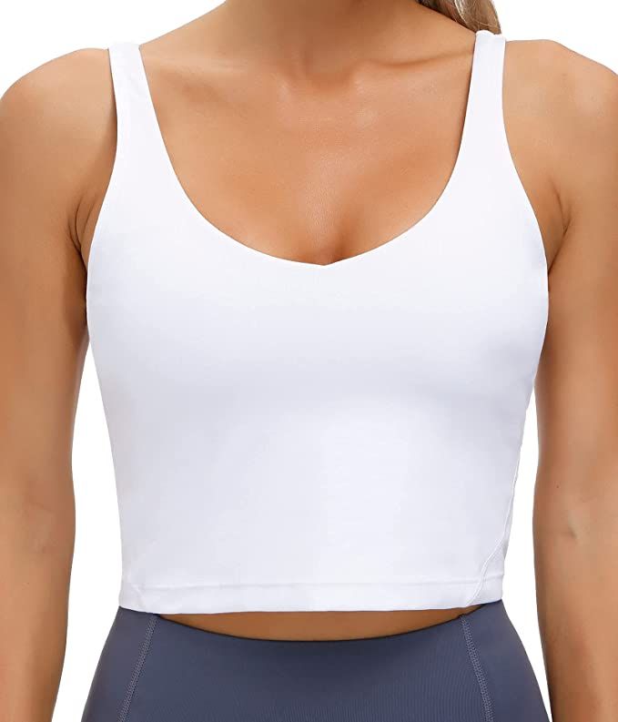 Wjustforu Women's Tank Top Padded Sports Bra Running Workout Yoga Crop Top | Amazon (US)