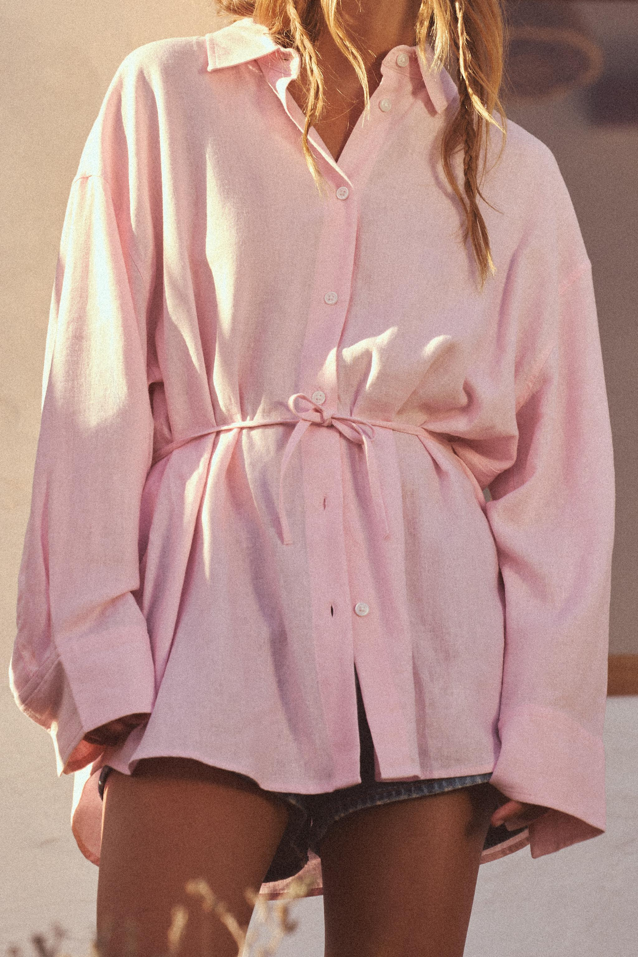 OVERSIZED LINEN BLEND SHIRT | Zara US