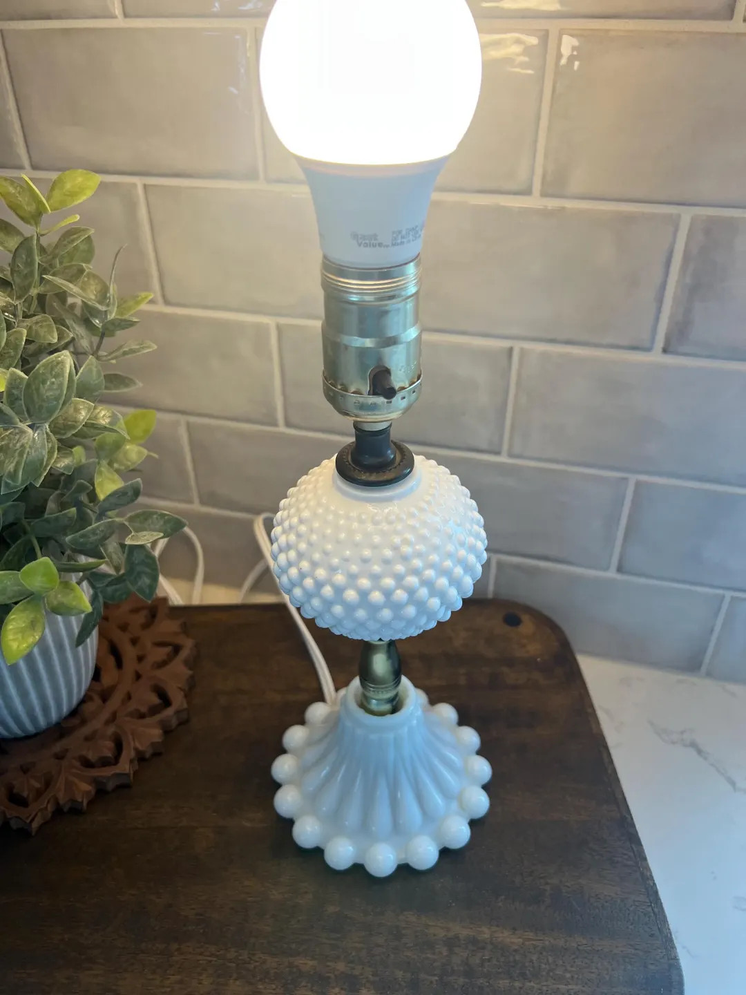 Vintage Hobnail Milk Glass Lamp, Vintage Milk Glass Lamp - Etsy | Etsy (US)