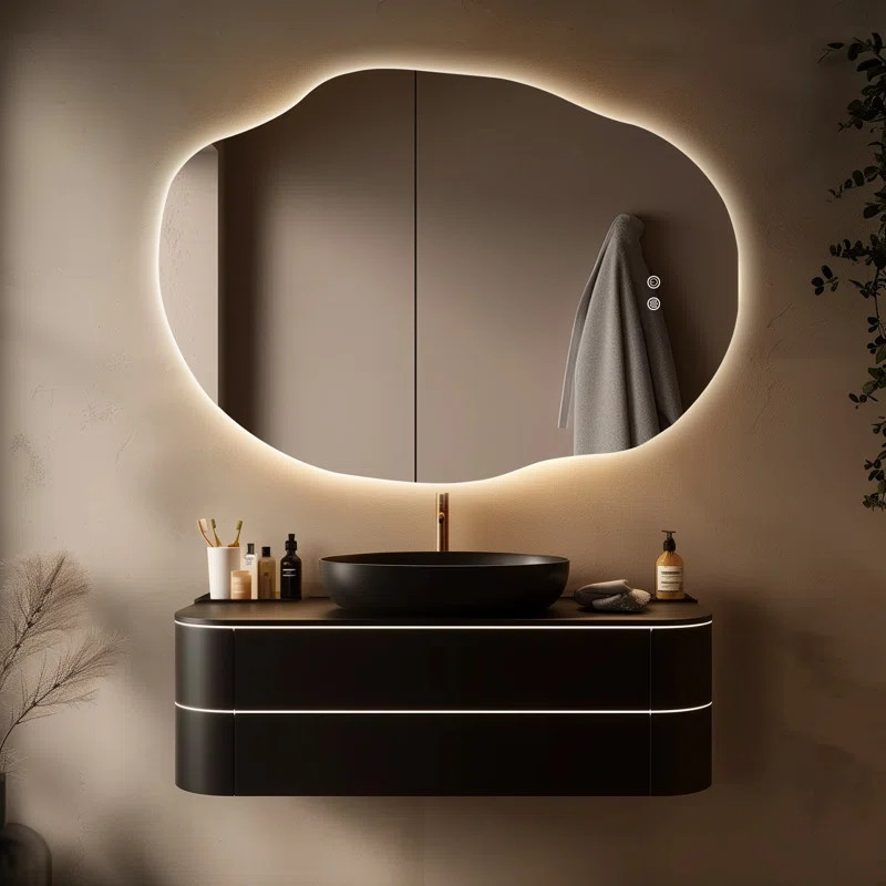 Wrought Studio™ Dibbrun Frameless Lighted Bathroom Mirror Anti-Fog LED Wall Mirror & Reviews | ... | Wayfair North America
