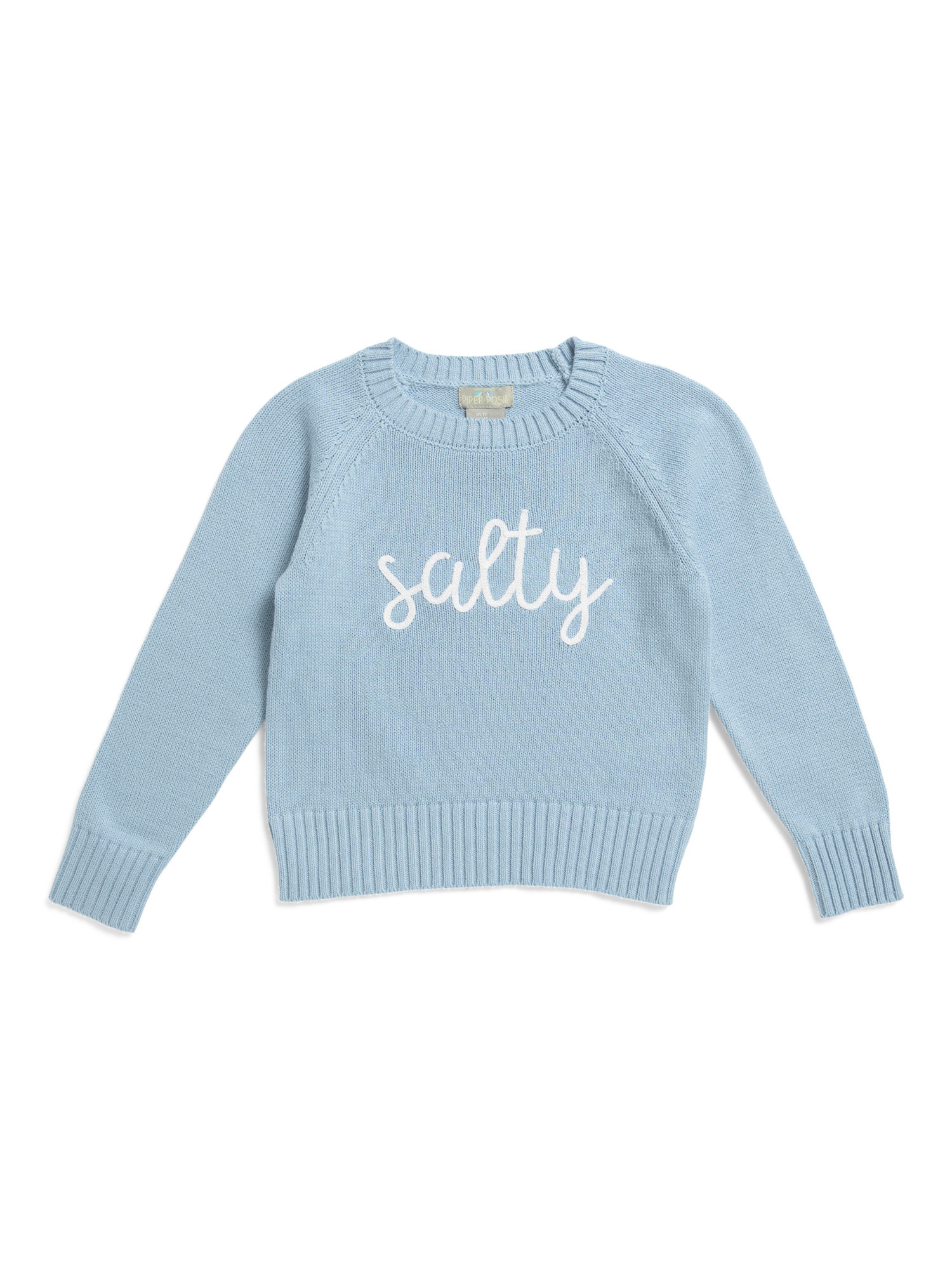 Toddler Girls Salty Script Crew Neck Sweater | TJ Maxx