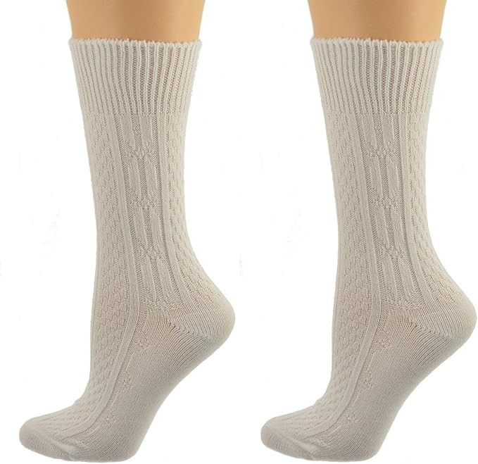 Sierra Socks Women's Classic Cable Knit Acrylic Crew Winter Socks-Soft,Warm & Breathable with 2 P... | Amazon (US)