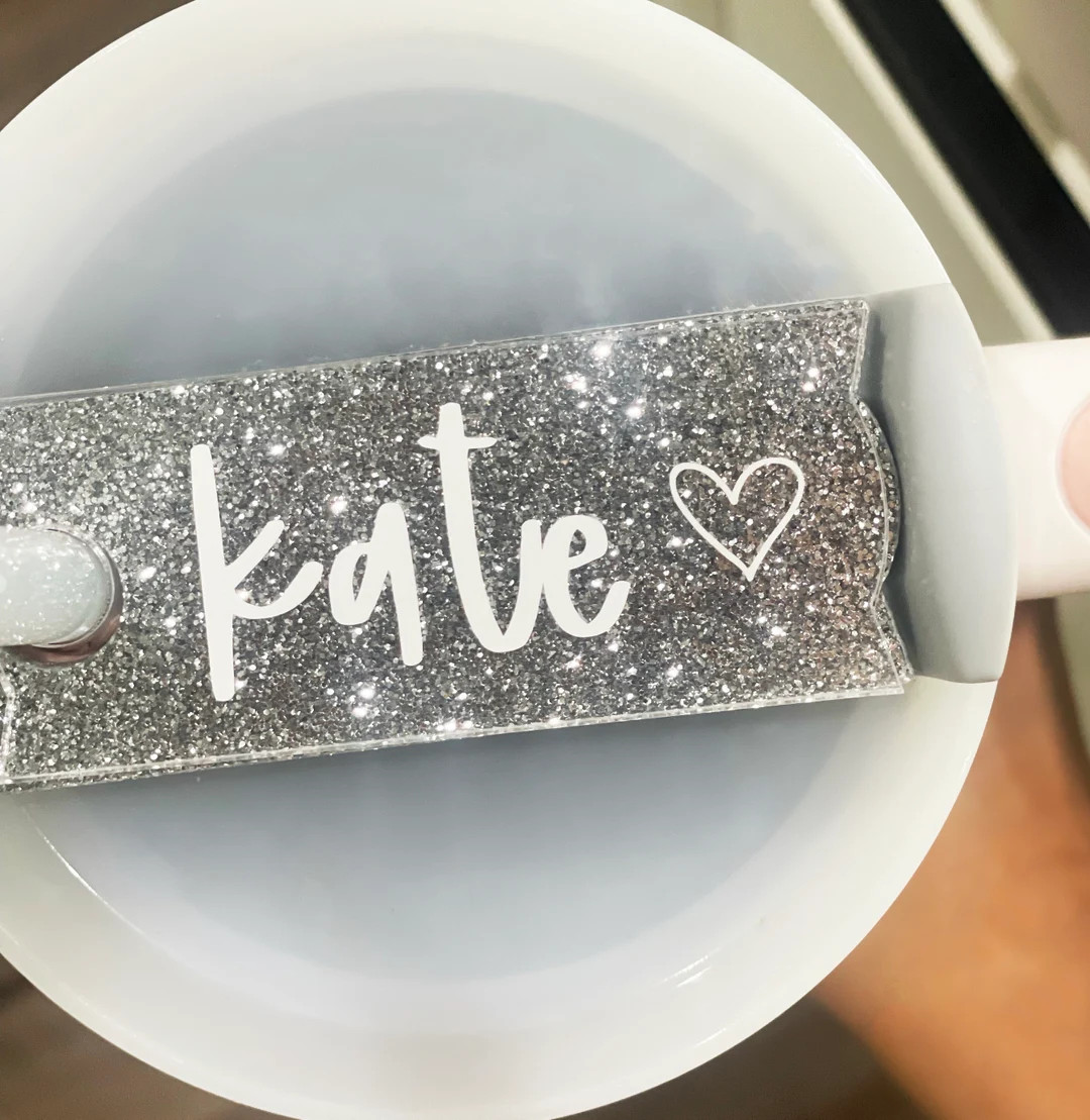 Preppy Stanley Name Plate Glitter 40oz Acrylic Stanley - Etsy | Etsy (US)