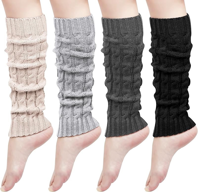 Womens Leg Warmers Winter Warm Knit Long Boot Socks Slouch Knee High 80s for Party | Amazon (US)