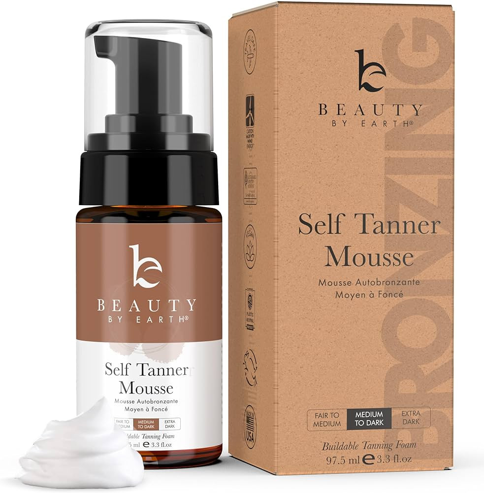 Self Tanner Mousse - USA Made with Natural & Organic Ingredients, Self Tanning Mousse for Dark Fa... | Amazon (US)
