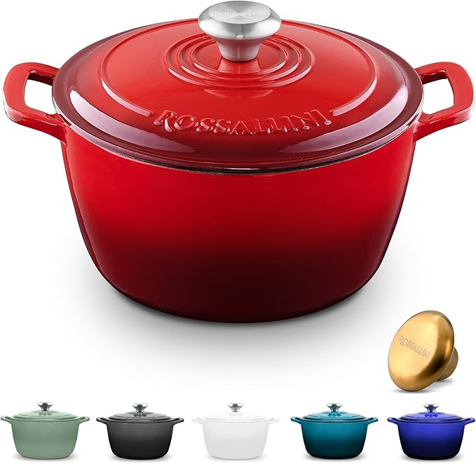 Signature Enameled Cast Iron Dutch Oven, Non-Stick Serving Pot with Tight Fitting Lid for Perfect... | Amazon (US)