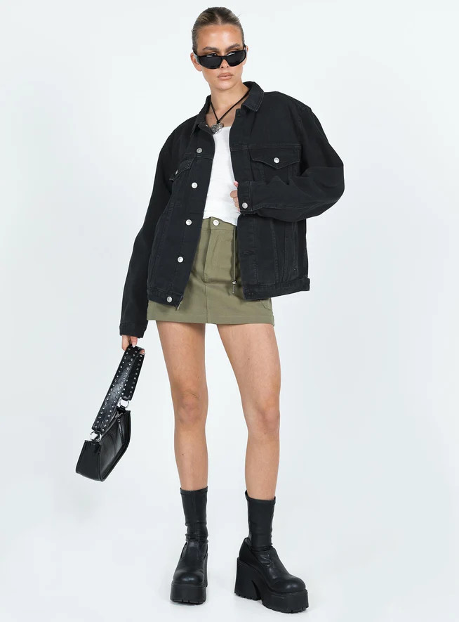Phoenix Denim Jacket Black | Princess Polly AU