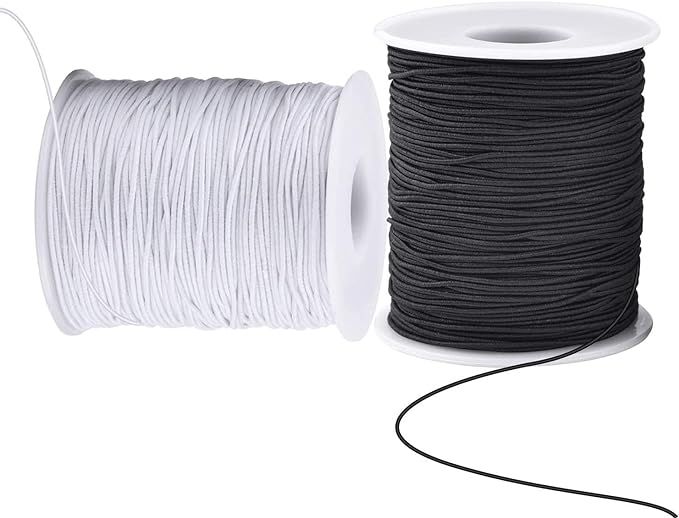 Elastic Cord for Bracelets, 2 Rolls 1 mm 330 Feet Sturdy Bracelet String, Stretchy Elastic String... | Amazon (US)