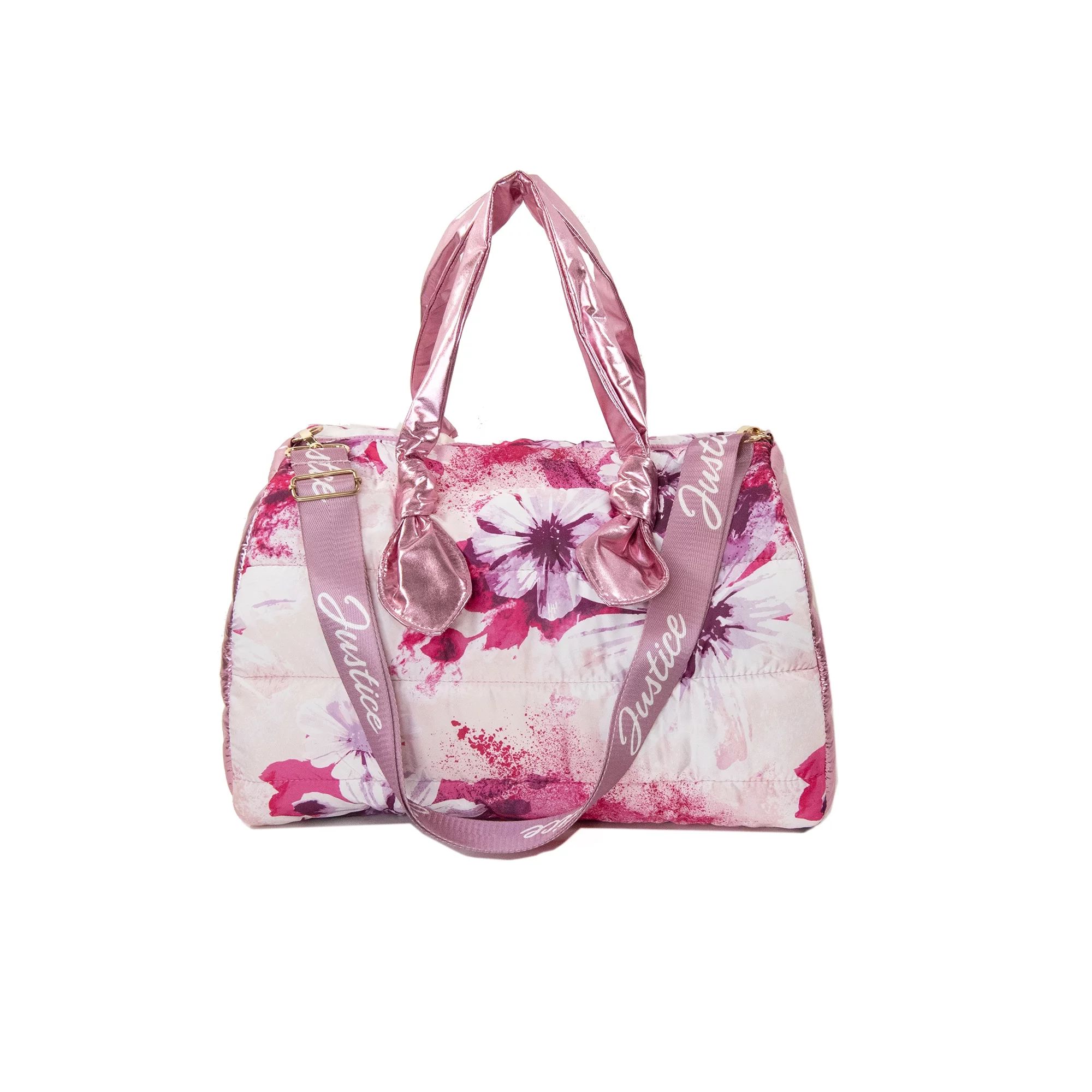 Justice Girls Pink Floral Print Duffle Bag | Walmart (US)