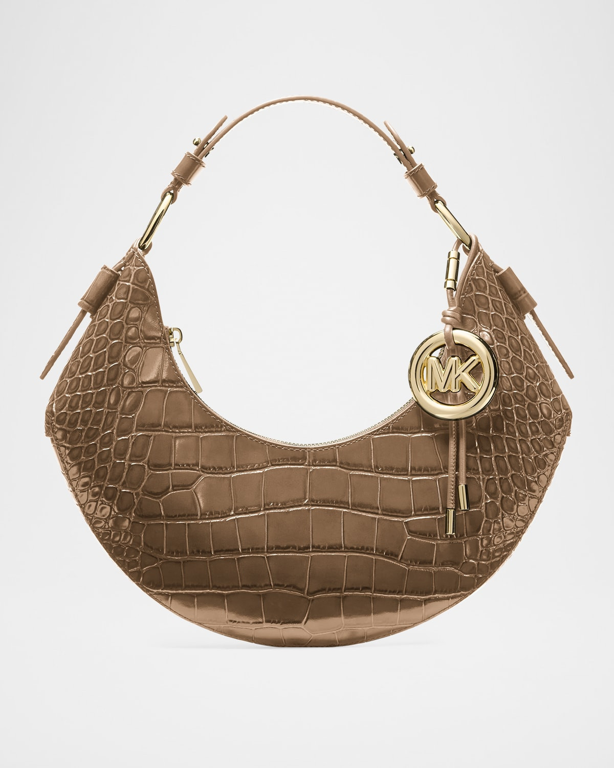 Koa Croc-Embossed Leather Shoulder Bag | Neiman Marcus