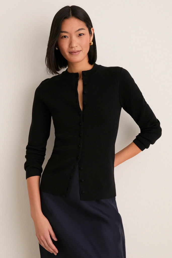 Black Structured Margaux Cardigan | Tuckernuck (US)