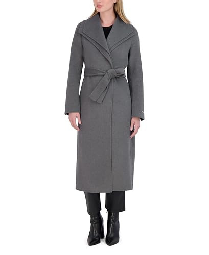 Tahari Women's Peacoat Wool Blend Double Face Winter Trench Coat, Ash, Small | Amazon (US)