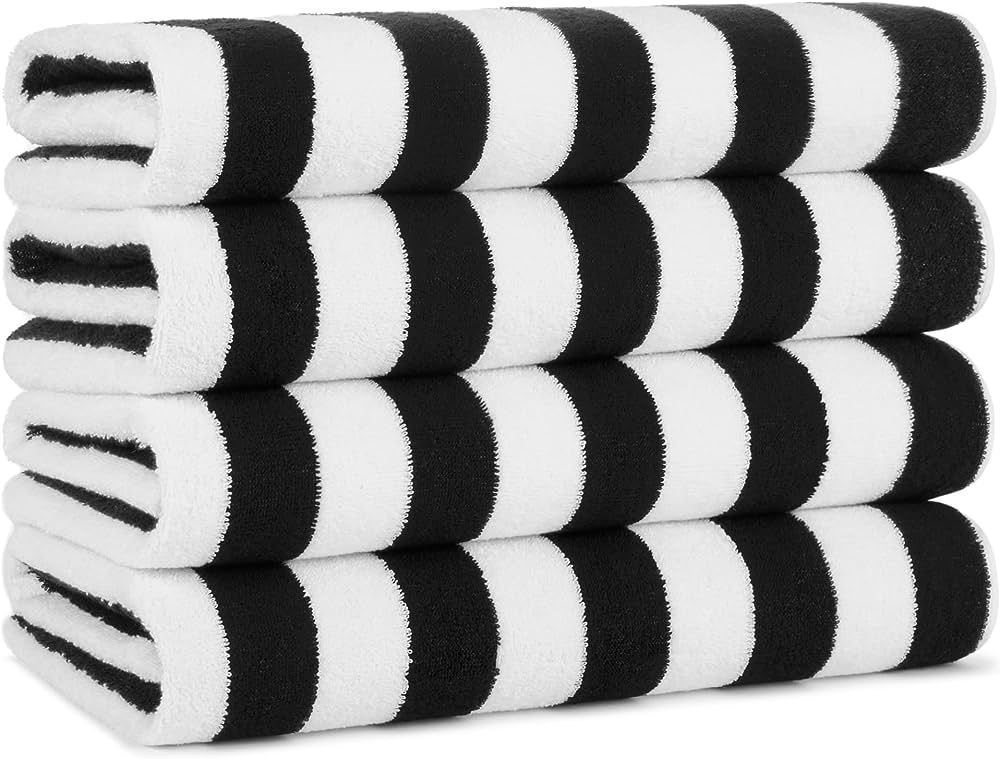 Arkwright California Cabana Stripe Beach Towel - Pack of 4 - Large Soft Quick Dry Cotton Terry To... | Amazon (US)