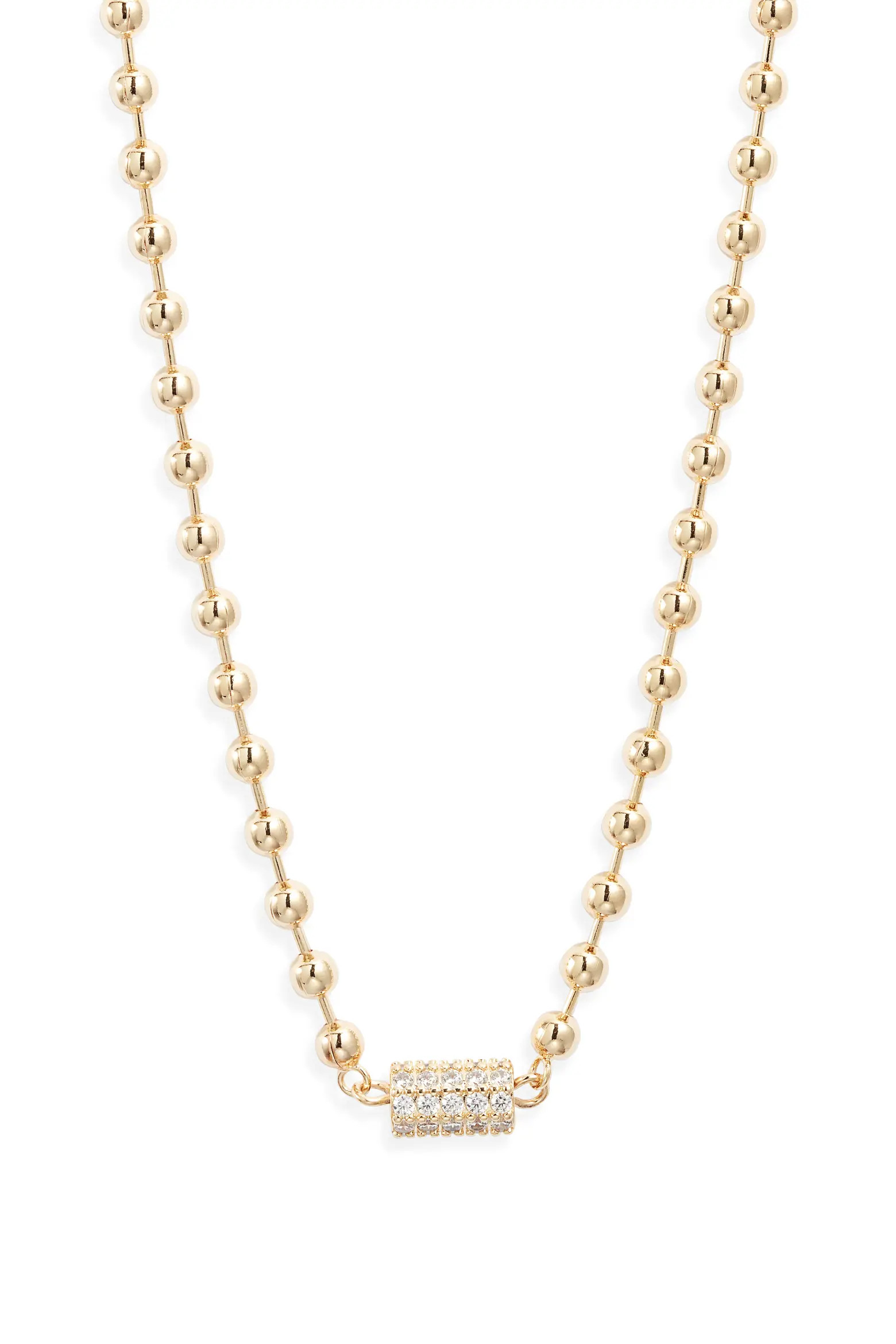 Cubic Zirconia Accent Shot Bead Necklace (Women) | Nordstrom | Nordstrom