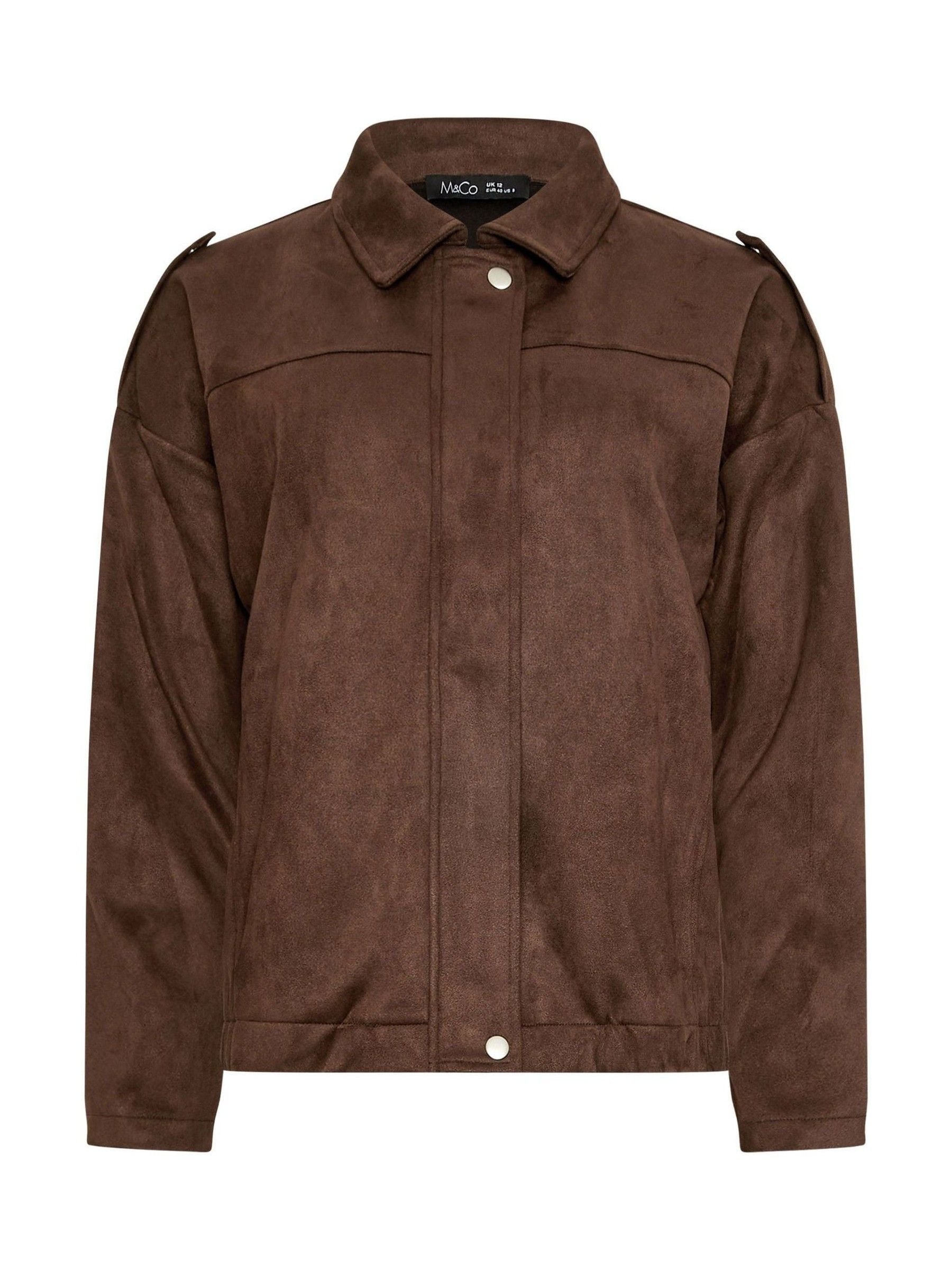 M & Co M & Co Brown Suede Bomber Jacket | Next US