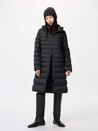 Women's Ultra Light Down Long Coat with Water-Repellent Black Medium UNIQLO US | UNIQLO (US)