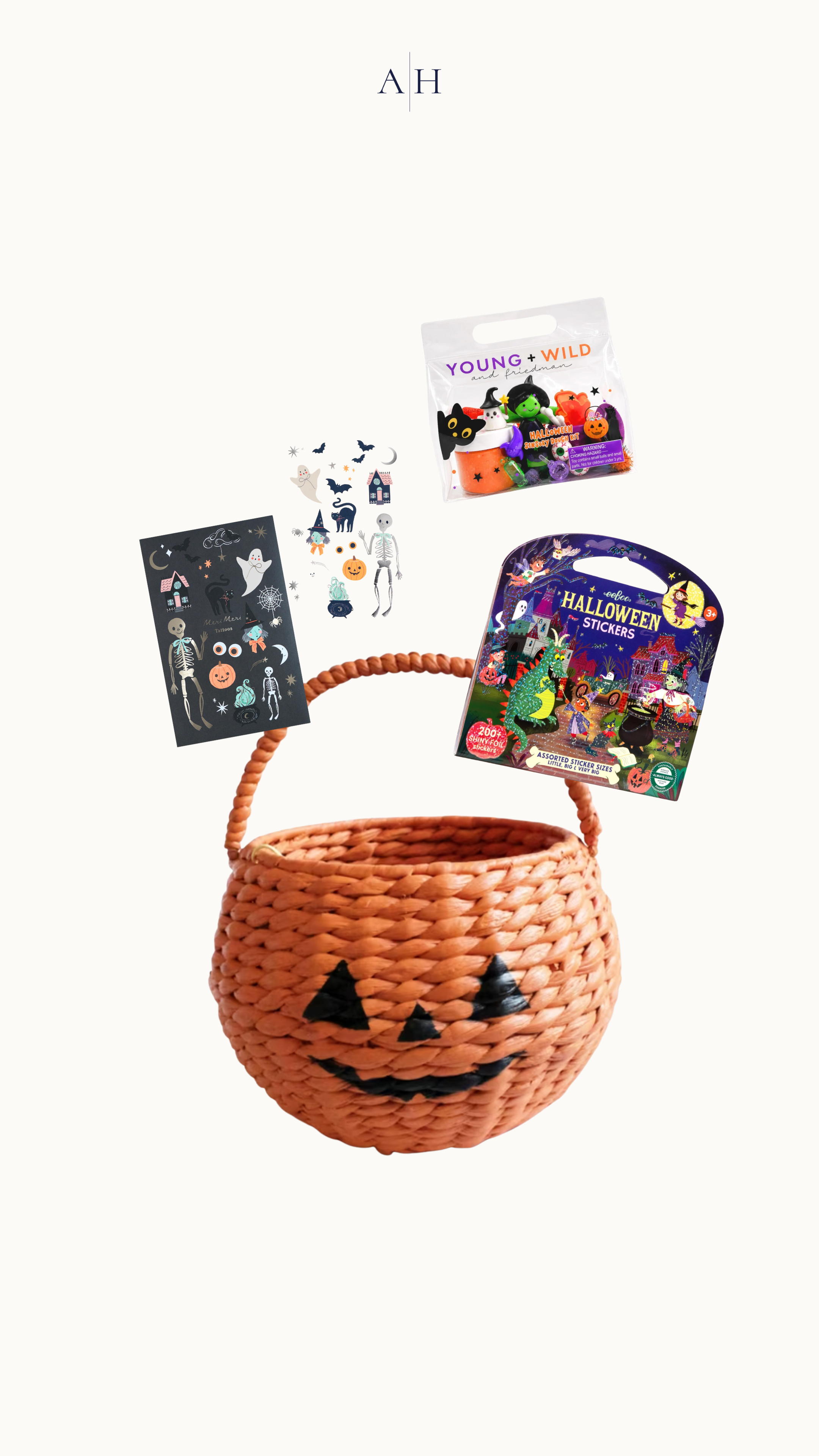 temporary tattoos // sensory dough play kit // halloween stickers // orange pumpkin basket  

 #LTKKids