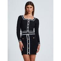 Quiz Black Knit Contrast Trim Top | Very (UK)