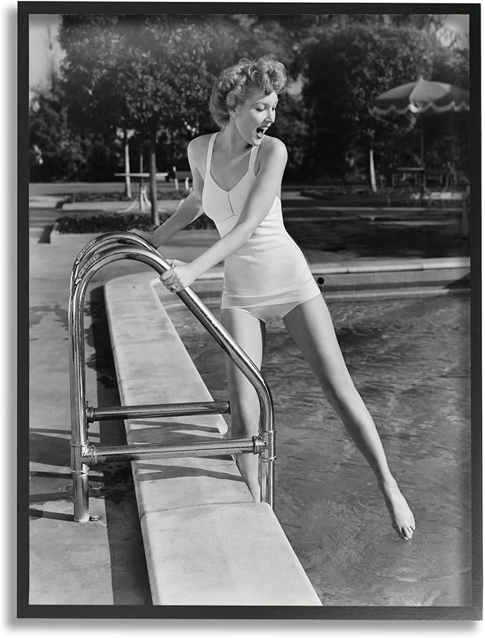 Stupell Industries Vintage Swimwear Female Celebrity Outdoor Recreational Pool, Design by Lil' Ru... | Amazon (US)