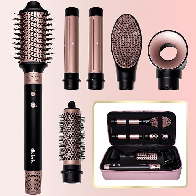 ELLA BELLA® 6 in 1 Professional Hot Air Styler • Powerful Hair Dryer & Straightener Set • St... | Amazon (US)