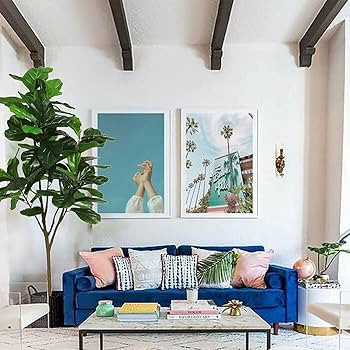 VIAGDO Artificial Fiddle Leaf Fig Tree 6ft Tall 86 Decorative Faux Fiddle Leaves Fake Fig Silk Tr... | Amazon (US)