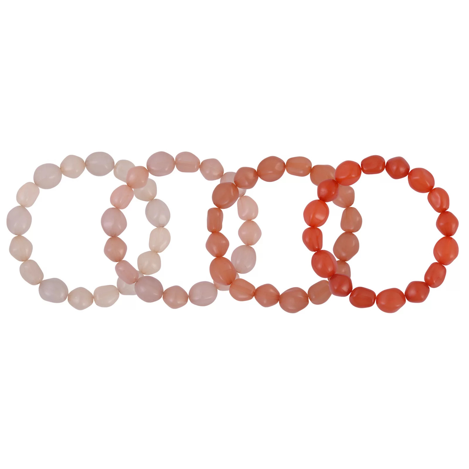 Emberly 4-Piece Beaded Stretch Bracelet Set, Women's, Orange | Kohl's